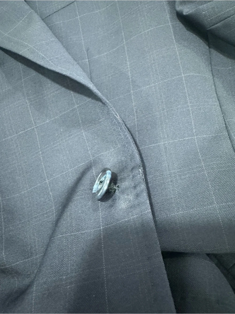 Faconnable Men's Navy Windowpane Two-Button Blazer Size 40R